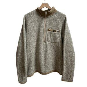 The North Face Gordon Lyons 1/4 Zip Pullover Mens Sz M Tan Fleece Sweater Jacket